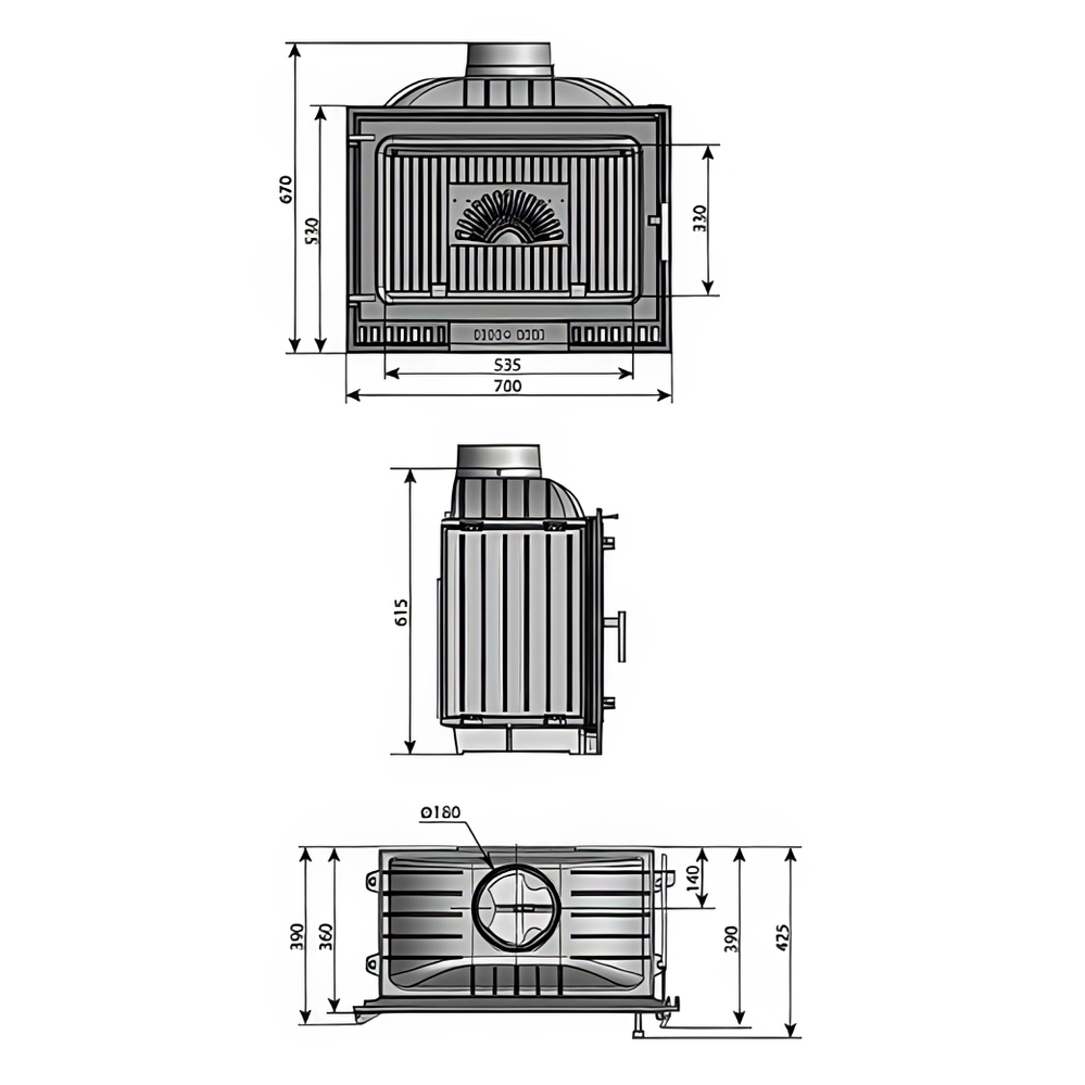 Каминная топка Эверест Z14 (миниатюра)